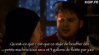 Qu'est-ce que c'est que ce style de bouffer des petits machins tous secs et 3 gallons de flotte par jour